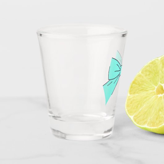 Blue Aqua Bow Shot Glas (Links)