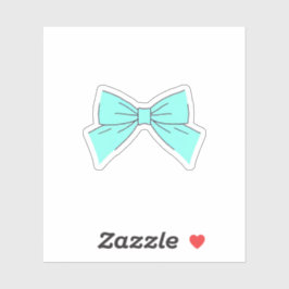 Blue Aqua Bow Sticker