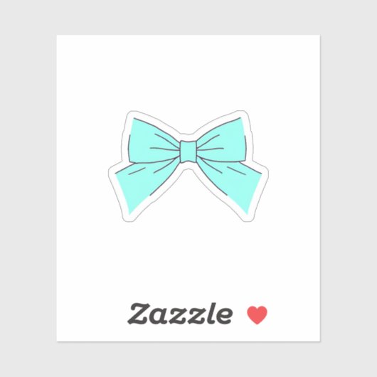 Blue Aqua Bow Sticker (Vel)