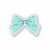 Blue Aqua Bow Sticker (Voorkant)