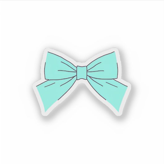 Blue Aqua Bow Sticker (Voorkant)