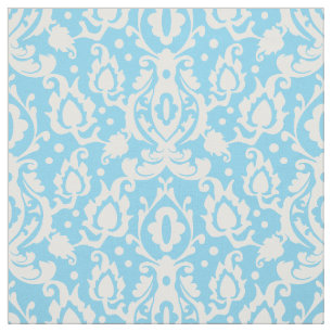 Blue Aqua Casbah Damask Stof