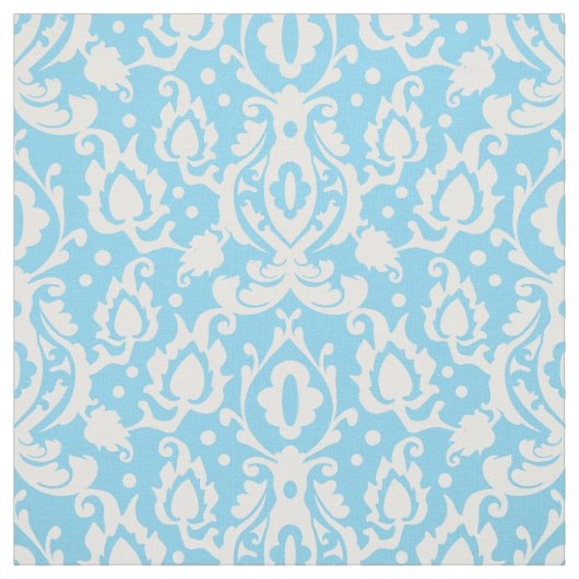 Blue Aqua Casbah Damask Stof (Swatch)