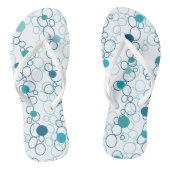 Blue Aqua Circles Stippen Teenslippers (Voetbed)