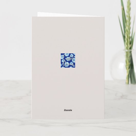 Blue-Aqua-Coral Silhouette conch shell Card Kaart (Achterkant)