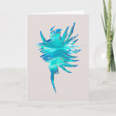 Blue-Aqua-Coral Silhouette conch shell Card Kaart (Voorkant)