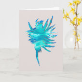 Blue-Aqua-Coral Silhouette conch shell Card Kaart (Gele Bloem)