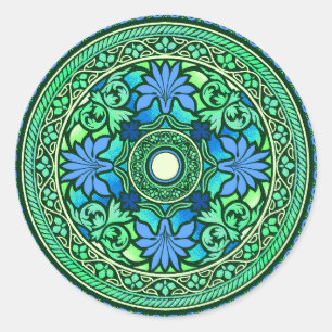 Blue & Aqua Disk Indian Wedding Invitation Sticker