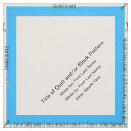 Blue Aqua gepersonaliseerde eenvoudige quilt label Stof