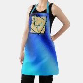 Blue Aqua Gold Glittery Elegant Print Schort (Insitu)