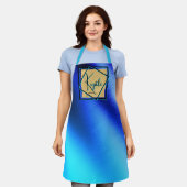 Blue Aqua Gold Glittery Elegant Print Schort (Gedragen)