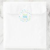 Blue Aqua Green Confetti Baby shower dank u Ronde Sticker (Tas)