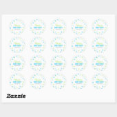 Blue Aqua Green Confetti Happy Birthday Ronde Sticker (Vel)