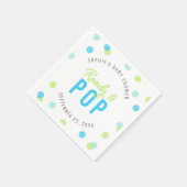 Blue Aqua Green Confetti Ready to Pop Baby shower Servet (Hoek)