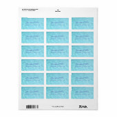 Blue Aqua Handgeschreven Script Moderne Water Sjab Etiket (Full Sheet)