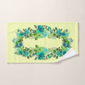 Blue Aqua Limoen Olive Bloemen Handdoek Set (Handdoek)