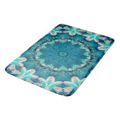 Blue Aqua Mandala Rosette Retro Hippie Badmat (Gekanteld)
