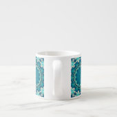 Blue Aqua Mandala Rosette Retro Hippie Espresso Kop (Achterkant)