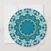 Blue Aqua Mandala Rosette Retro Hippie Kaart (Voorkant)