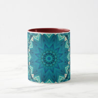 Blue Aqua Mandala Rosette Retro Hippie Mok