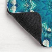 Blue Aqua Mandala Rosette Retro Hippie Muismat (Hoek)