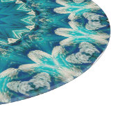 Blue Aqua Mandala Rosette Retro Hippie Snijplank (Hoek)