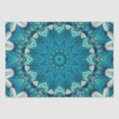 Blue Aqua Mandala Rosette Retro Hippie Tissuepapier (Voorkant)