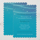 Blue Aqua Mermaid Sparkle Verjaardag Kaart (Voorkant / Achterkant)