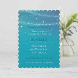 Blue Aqua Mermaid Sparkle Verjaardag Kaart