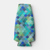 Blue Aqua Moroccan Mosaic Flesjeskoeler (Voorkant)