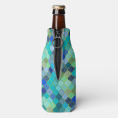 Blue Aqua Moroccan Mosaic Flesjeskoeler (Fles Achterkant)