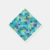 Blue Aqua Moroccan Mosaic Pattern Servet (Hoek)