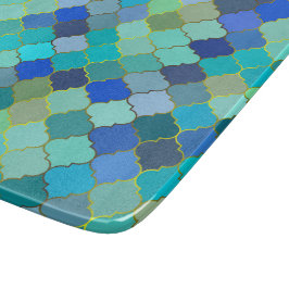Blue Aqua Moroccan Mosaic Pattern Snijplank