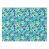 Blue Aqua Moroccan Mosaic Tafelkleed (Voorkant (Horizontaal))