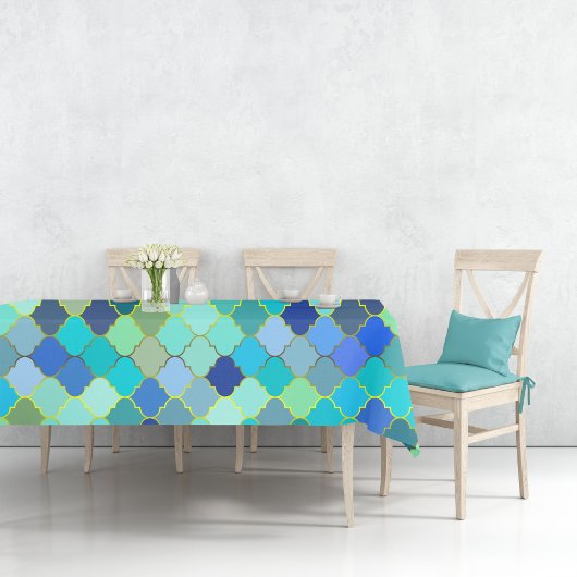 Blue Aqua Moroccan Mosaic Tafelkleed