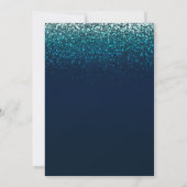Blue Aqua Navy Glitter Sparkle Modern Verloving Kaart (Achterkant)