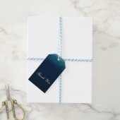 Blue Aqua Navy Glitter Sparkle Sweet 16 Party Cadeaulabel (Met Touw)