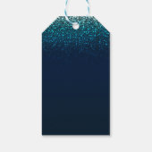 Blue Aqua Navy Glitter Sparkle Sweet 16 Party Cadeaulabel (Achterkant)