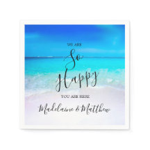 Blue Aqua Ocean Beach Coastal Wedding Engagment