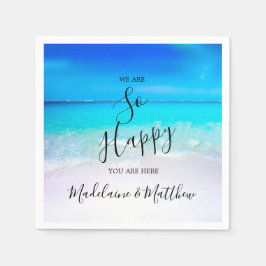 Blue Aqua Ocean Beach Coastal Wedding Engagment Servet