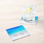 Blue Aqua Ocean Zee Beach Coastal Personal Family Kartonnen Onderzetters (Insitu)