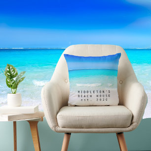 Blue Aqua Ocean Zee Beach Coastal Personal Family Kussen