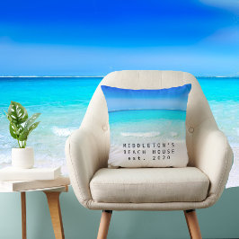 Blue Aqua Ocean Zee Beach Coastal Personal Family Kussen