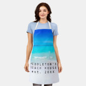 Blue Aqua Ocean Zee Beach Coastal Personal Family Schort (Gedragen)