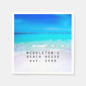 Blue Aqua Ocean Zee Beach Coastal Personal Family Servet (Voorkant)