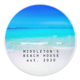 Blue Aqua Ocean Zee Custom Coastal Family Keramische Knop