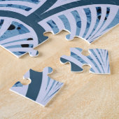 Blue Aqua Paars 3 Mandala Gepersonaliseerd Legpuzzel (Zijkant)