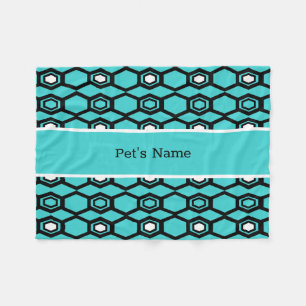 Blue Aqua Personalized Dog Blankets Blankets Fleece Deken