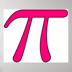 Blue Aqua Pink Hot Baby Light Pi 3.14 symbool Wisk Poster