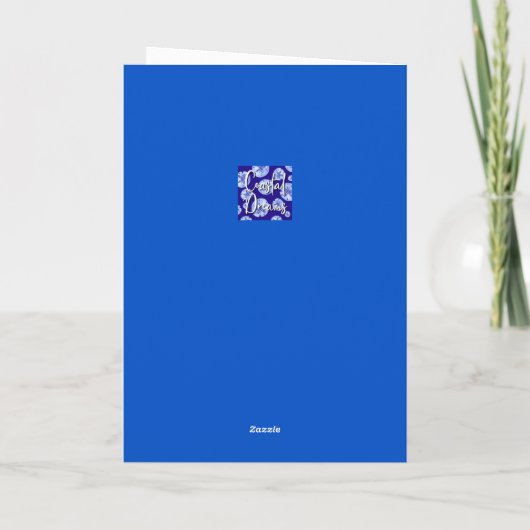 Blue-Aqua Silhouette conch shells Card Kaart (Achterkant)